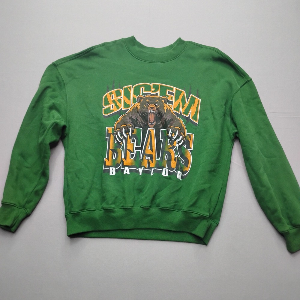 Hollister Blue 84 Baylor Sic Em Bears Sweatshirt Green Small Boxy Fit